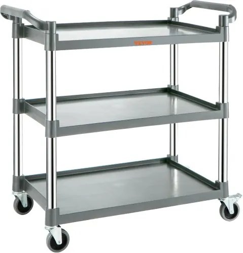 VEVOR serveerwagen servicewagen plankwagen schuifwagen PP aluminium 101x49x98cm