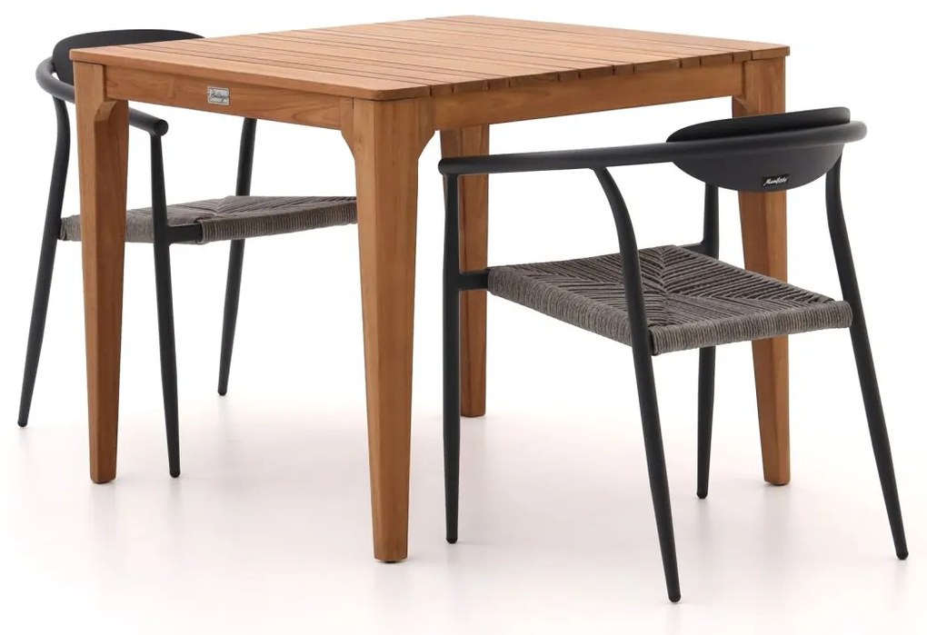 + 10% kassakorting | Diningset Manifesto  | 2 personen teakhout | Tuinset stapelbaar | 3-delig | Kees Smit Tuinmeubelen