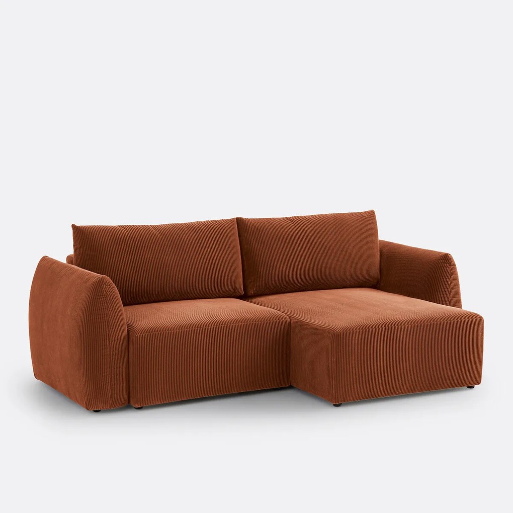 Corduroy hoekslaapbank met koffer, EDITH