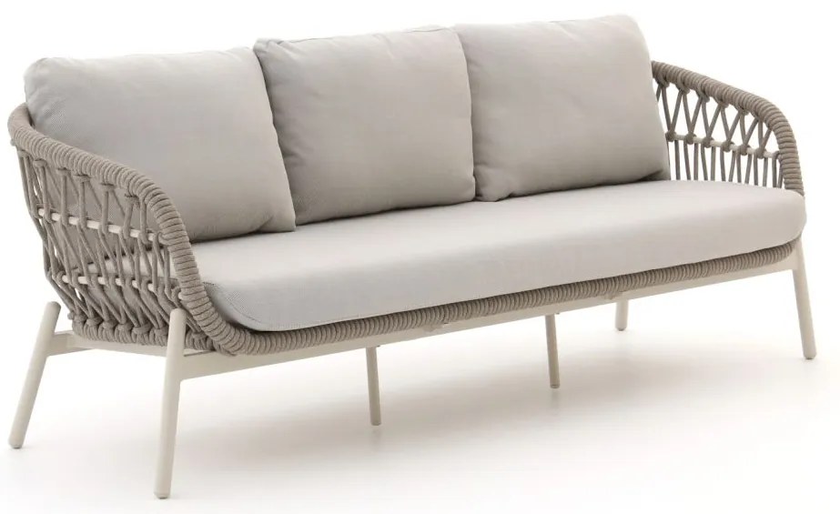 Loungebank Tuin Bellagio   | Rope (touw) | 3 personen | Tuinbank Beige | 215cm | Incl. kussens | Kees Smit Tuinmeubelen