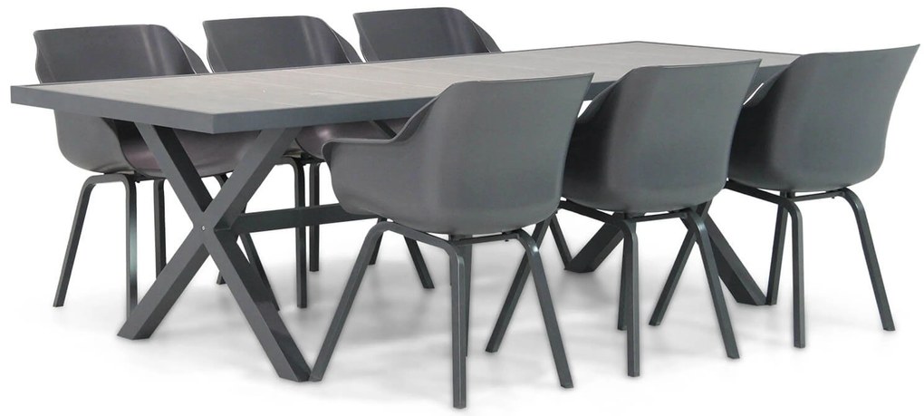 Tuinset 6 personen 245 cm Kunststof Grijs Hartman Sophie