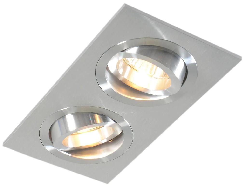 Inbouwspot staal kantelbaar - Lock 2 Design, Modern GU10 Binnenverlichting Lamp