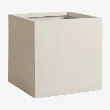 Vierkante Buitenbloempot Van Cement Lucas Wit & 50 X 50 X 50 Cm - Sklum