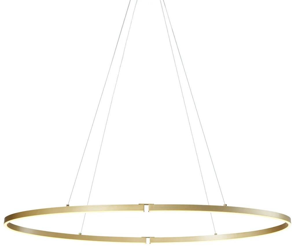Eettafel / Eetkamer Design hanglamp messing 120cm incl. LED 3-staps dimbaar - Ovallo Design Binnenverlichting Lamp