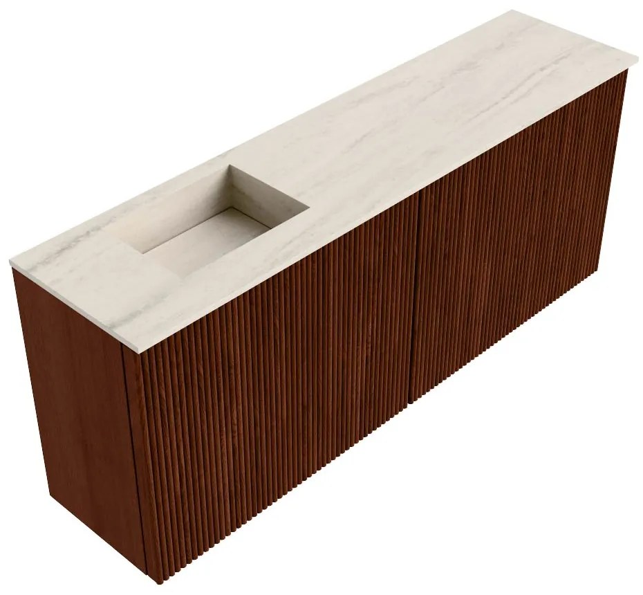 Mondiaz Joya DLux 100cm toiletmeubel ruby met wastafel faye links zonder kraangat meli
