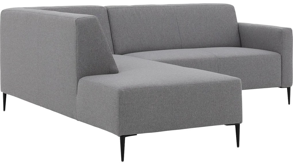 Goossens  Key West grijs, stof, 2-zits, modern design met ligelement links