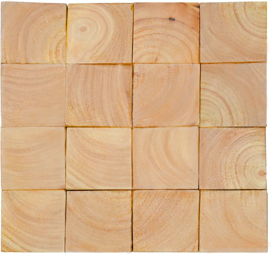 3D Houten Wandpaneel | Rubberwood | 30×30 cm | Wanddecoratie