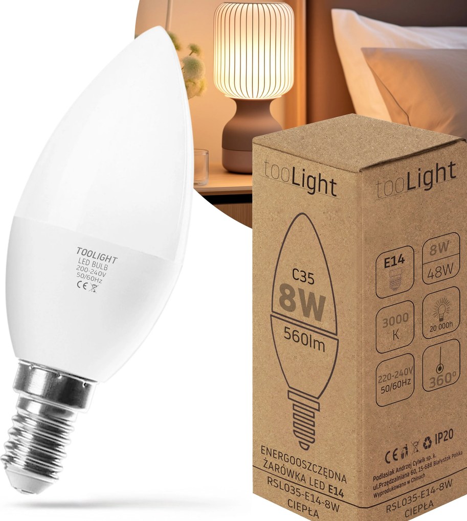 LED lamp RSL035 E14 8W Warm