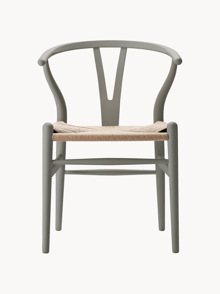 Houten stoel CH24 Wishbone Chair met handgevlochten zitvlak