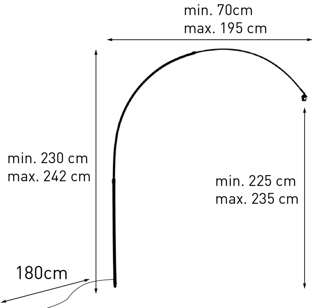 Boog messing voor booglamp XXL zonder voet