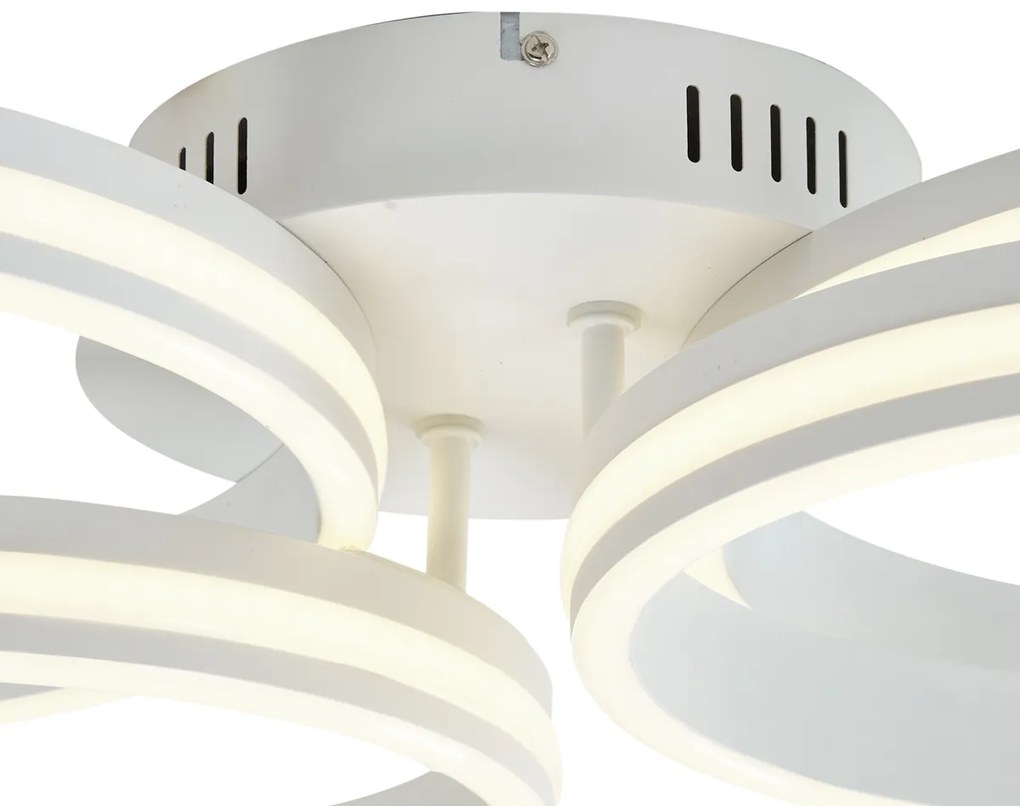Plafondlamp wit incl. LED 3-staps dimbaar 4-lichts - Navara Design rond Binnenverlichting Lamp