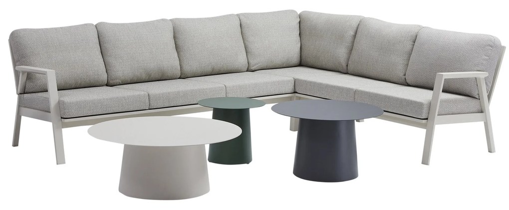 Barolo hoek loungeset 6 delig aluminium latte zand