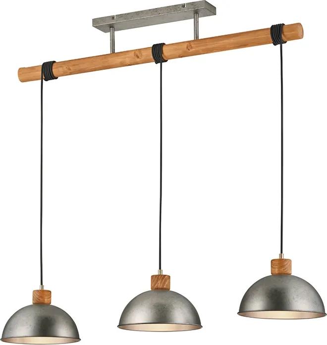 Trio Hanglamp Delhi - Metaal - 3 Lichtbronnen - Nickel