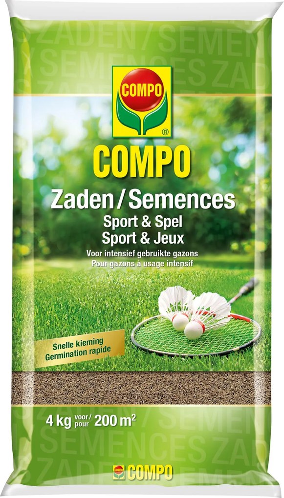Compo graszaad 4kg voor 200m² - sport &amp; spel - promo