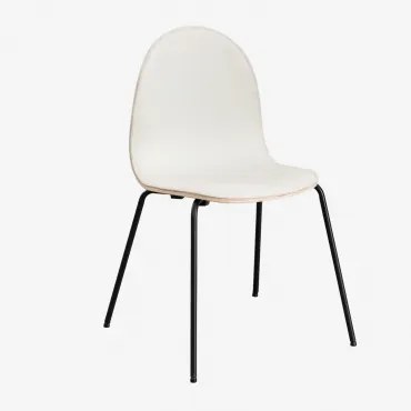 Set Van 2 Eetkamerstoelen In Stof En Staal Maeve Stof Wit - Sklum