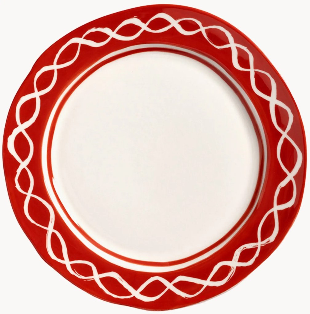 Handbeschilderde ontbijtborden Festivo van porselein, 2-delig