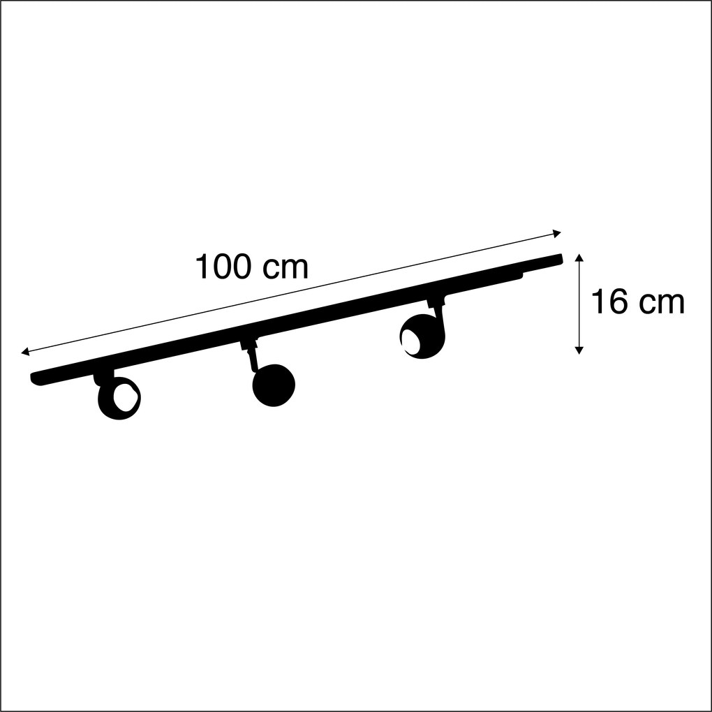 Modern railsysteem met 3 Spot / Opbouwspot / Plafondspots wit 1-fase - Iconic Gissi Modern GU10 Binnenverlichting Lamp