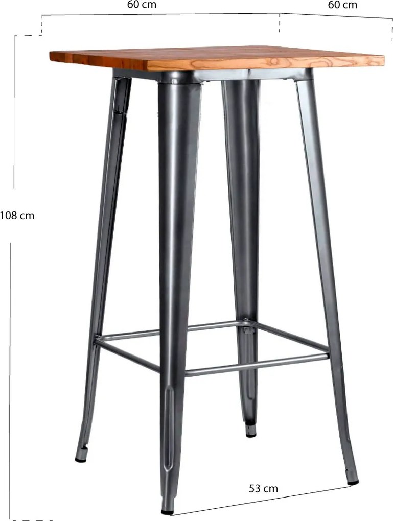 Hoge Torix Tafel Natuurlijk Hout 60 cm