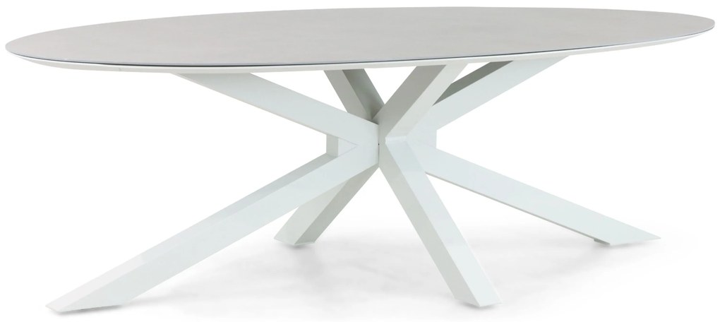 Tuinset 6 personen 240 cm Aluminium/Textileen Wit Hartman Alice/Cervola