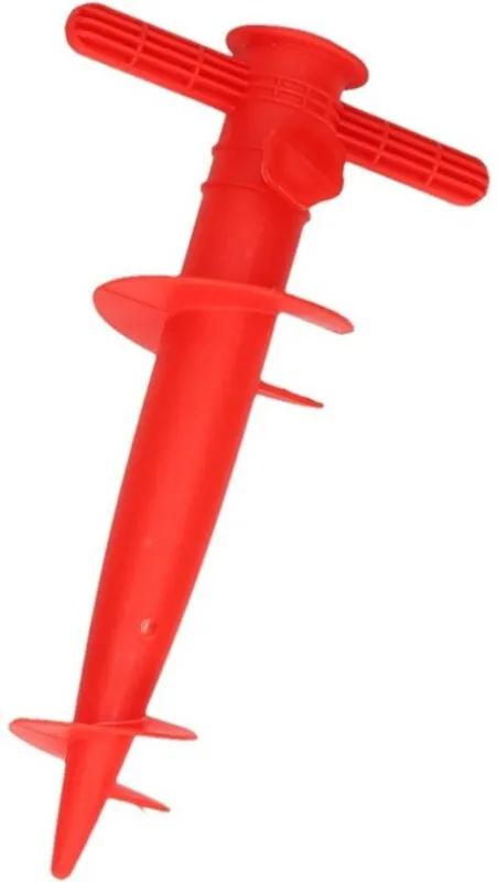 Rode parasolhouder / parasolboor - 30 cm - parasolvoet / parasolstandaard
