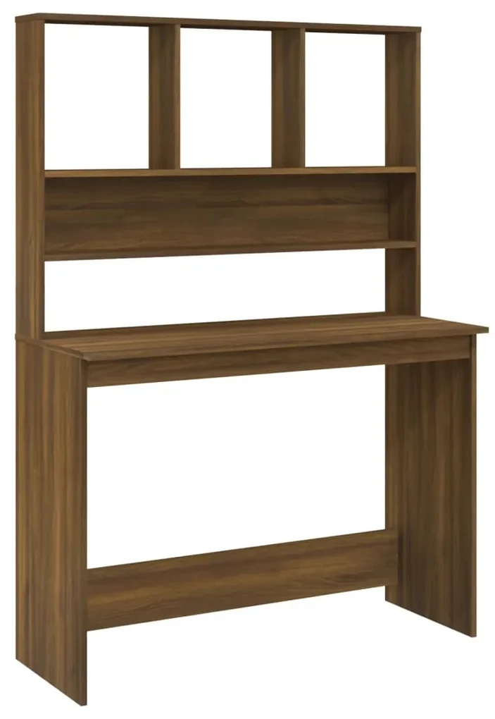 vidaXL Bureau met schappen 110x45x157 cm bewerkt hout bruineikenkleur