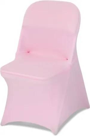 VEVOR stoelhoezen, stretch stoelhoezen, 50 stuks, wasbare en afneembare stoelhoezen van polyester-spandex voor bruiloften en diners, geschikt voor klapstoelen (45 x 46 x 77 cm), roze