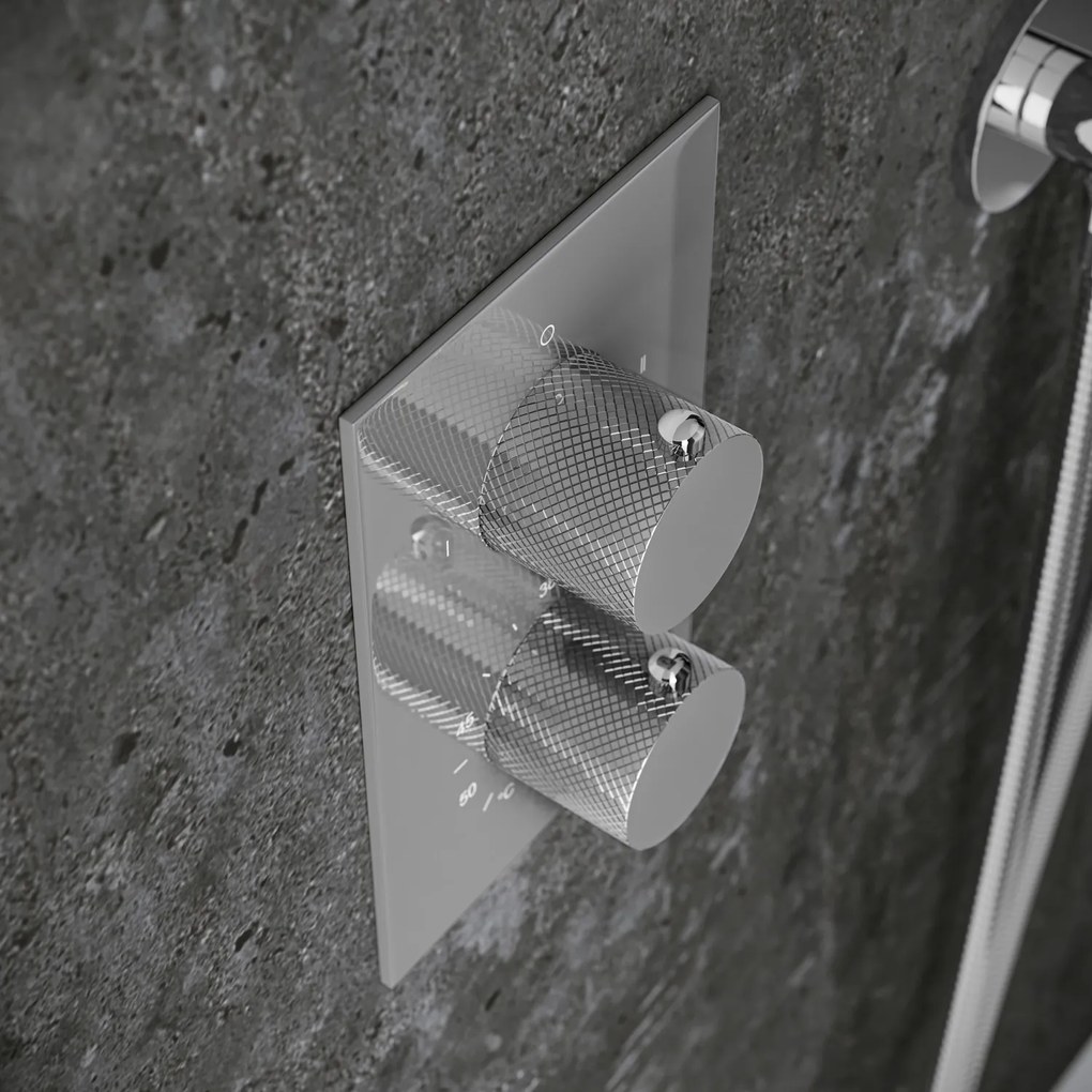 Saniclear Evolution Curved inbouw regendouche met glijstang en 2 standen handdouche chroom