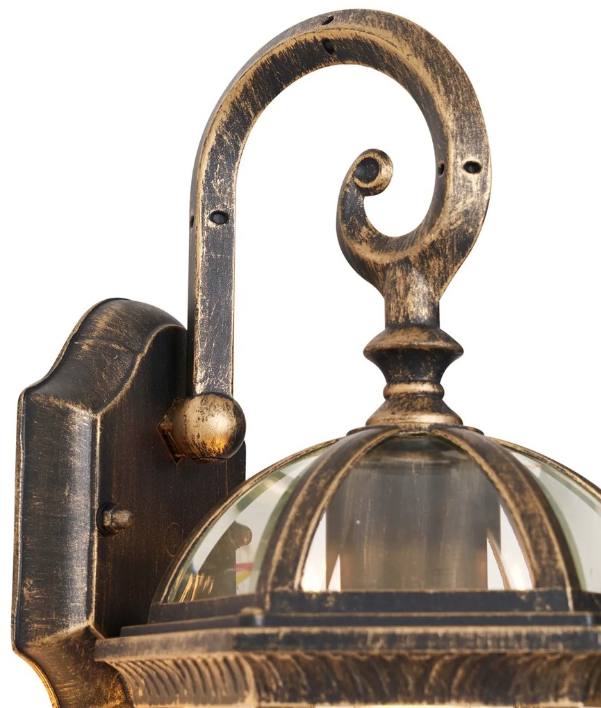 Klassieke buiten wandlamp antiek goud IP44 - Glasgow Klassiek / Antiek E27 IP44 Buitenverlichting