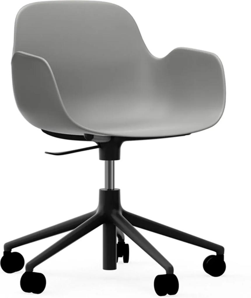 Normann Copenhagen Form Armchair bureaustoel met zwart onderstel grijs