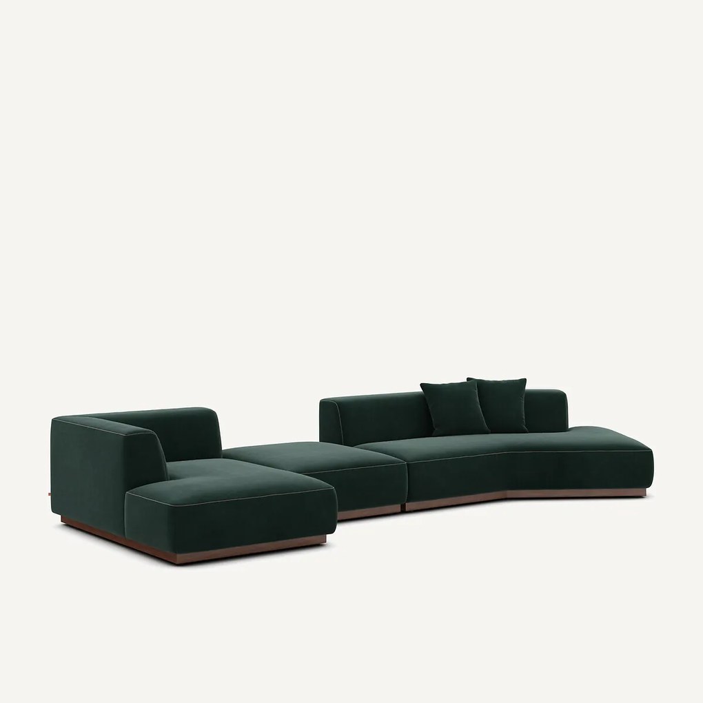 Open hoekbank links XL fluweel, Jacopo