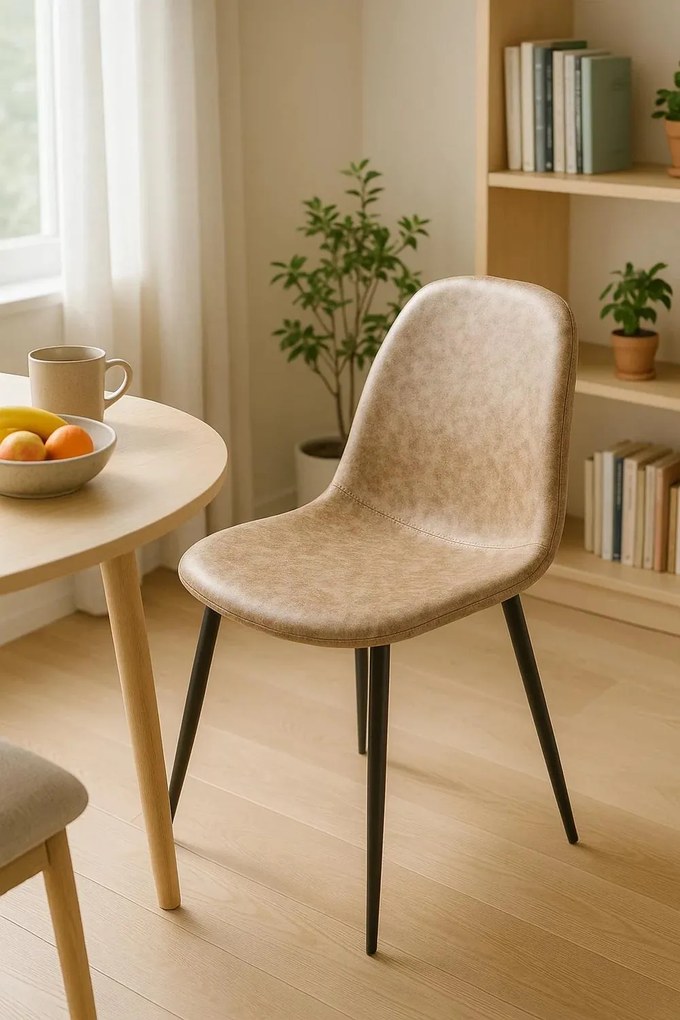 Zwarte Teok Vintage Kunstlederen Stoel