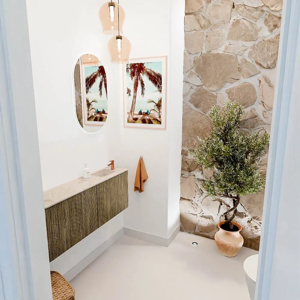 Mondiaz Joya DLux 110cm toiletmeubel ronding links dusk met wastafel faye rechts 1 kraangat frappe