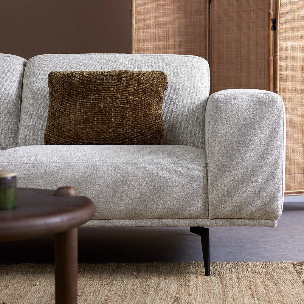 Moderne Hoekbank Beige Ottomane Links