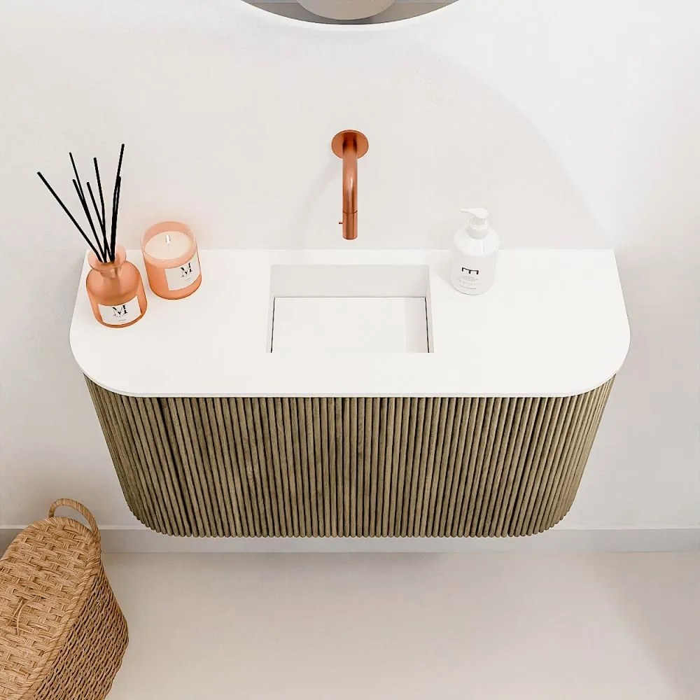 Mondiaz Joya 75cm toiletmeubel ronding links/rechts dusk met wastafel faye midden zonder kraangat talc