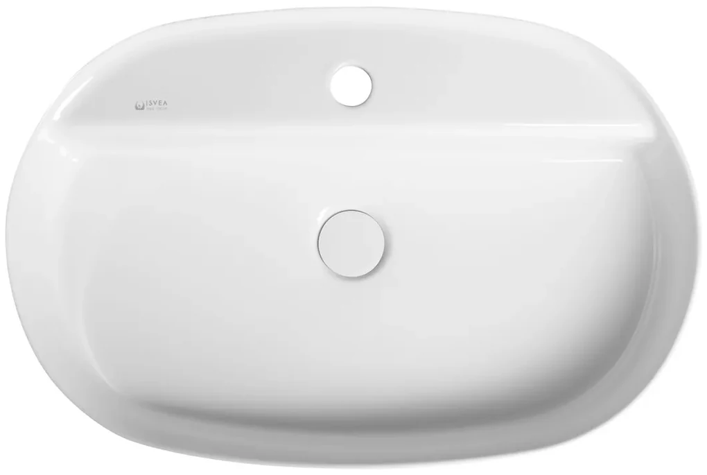 Isvea Infinity waskom 60x40cm met kraangat wit