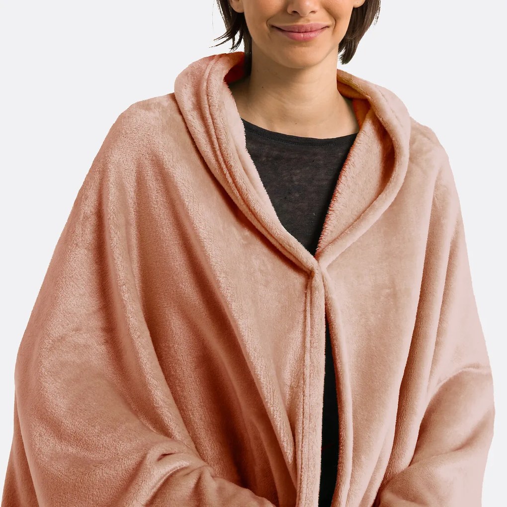 Fleece plaid met mouwen, recycled polyester, Javi