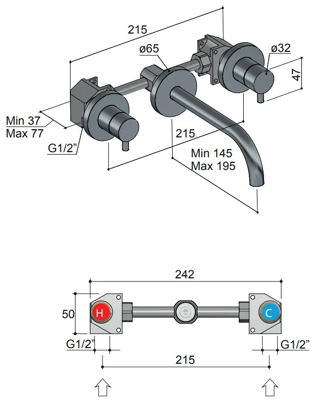 Hotbath Laddy Inbouw Wastafelkraan Geborsteld Nikkel L045