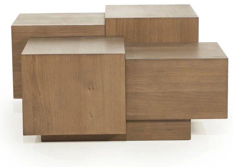 Blokken Salontafel Eiken Bruin 80x80 Cm - 80 X 80cm.