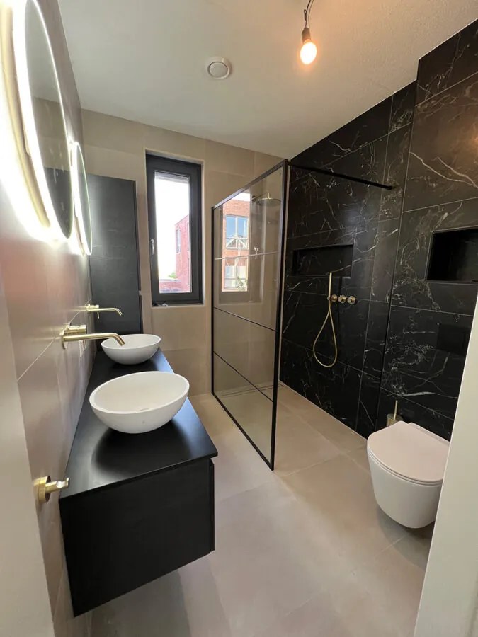 Vloertegel 60x60 Cm Marmerlook Carrara Zwart Mat A83