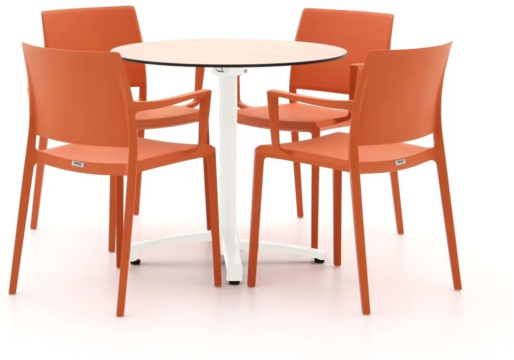 Diningset Forza  | 4 personen kunststof | Tuinset stapelbaar | 5-delig | Kees Smit Tuinmeubelen