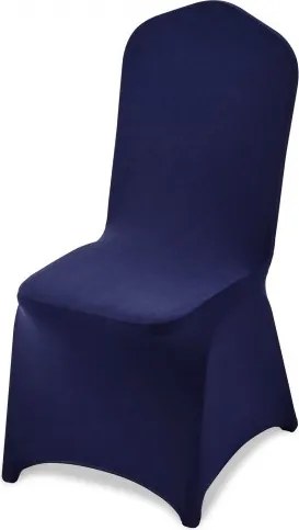 VEVOR stoelhoezen, 50 stuks, wasbare en afneembare stoelhoezen van polyester-spandex voor bruiloften, diners, banketten en restaurants, geschikt voor stoelen (51 x 45 x 95 cm), marineblauw