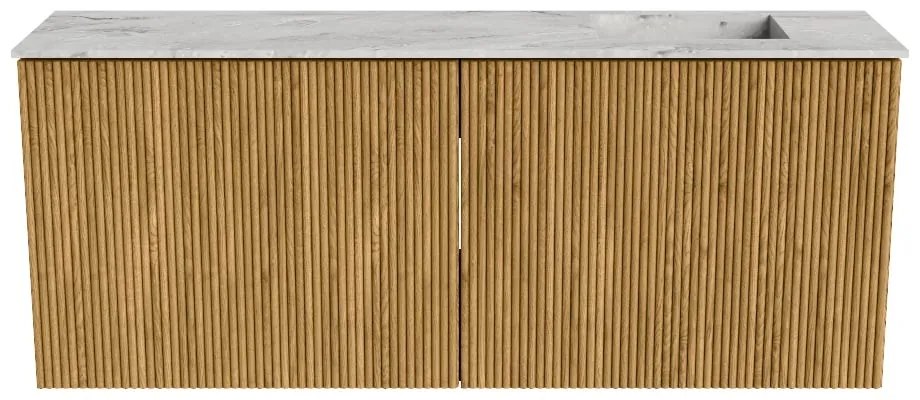 Mondiaz Joya DLux 100cm toiletmeubel oak met wastafel faye rechts 1 kraangat glace