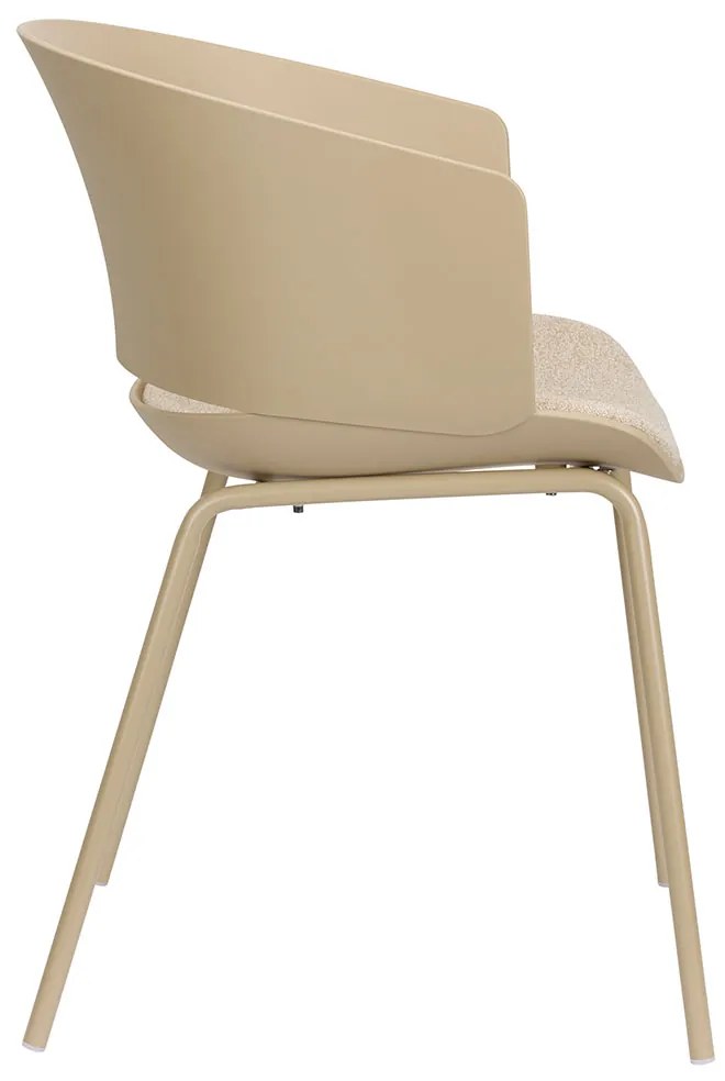 Plastic Kuipstoel Met Zitkussen Beige