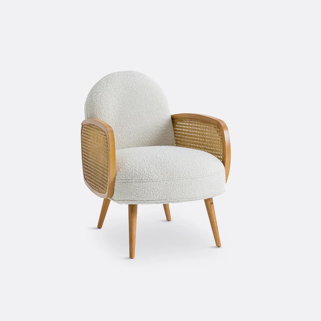 Fauteuil bouclette en vlechtwerk, Buisseau