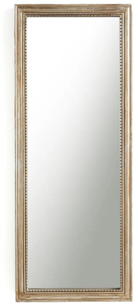 Rechthoekige spiegel in metaal. massief mangohout 55x140 cm, Afsan