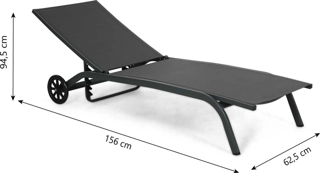 Domani Furniture Bellorio Ligbed Verstelbaar Aluminium Grijs