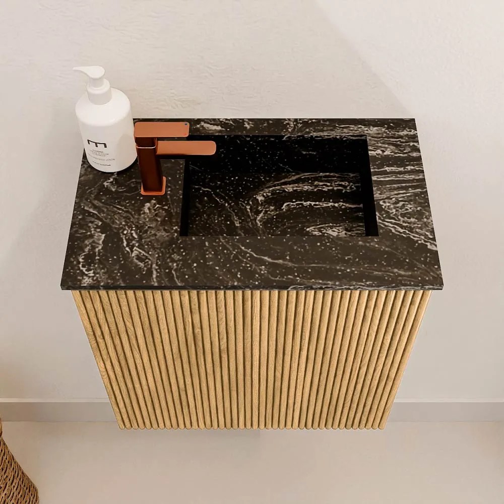 Mondiaz Joya DLux 40cm toiletmeubel oak met wastafel faye rechts 1 kraangat lava