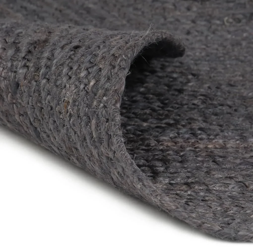 vidaXL Vloerkleed handgemaakt rond 150 cm jute donkergrijs