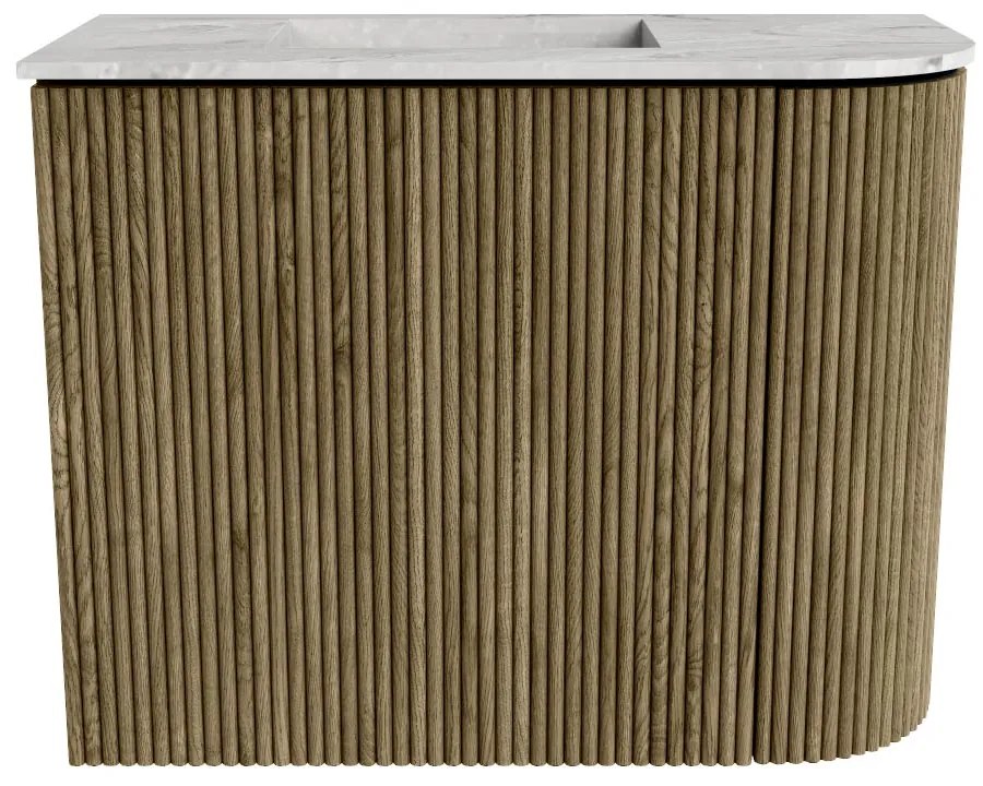Mondiaz Joya DLux 50cm toiletmeubel ronding rechts dusk met wastafel faye links zonder kraangat glace