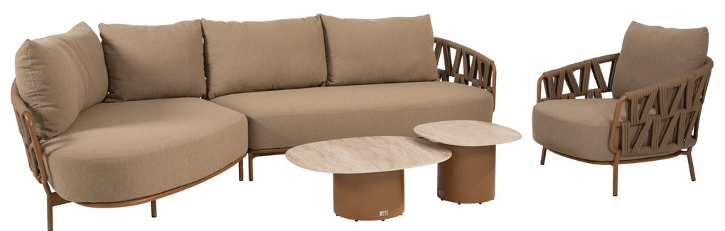Sofie Biarritz chaise longue loungeset 5 delig keramiek amber 4 Seasons Outdoor